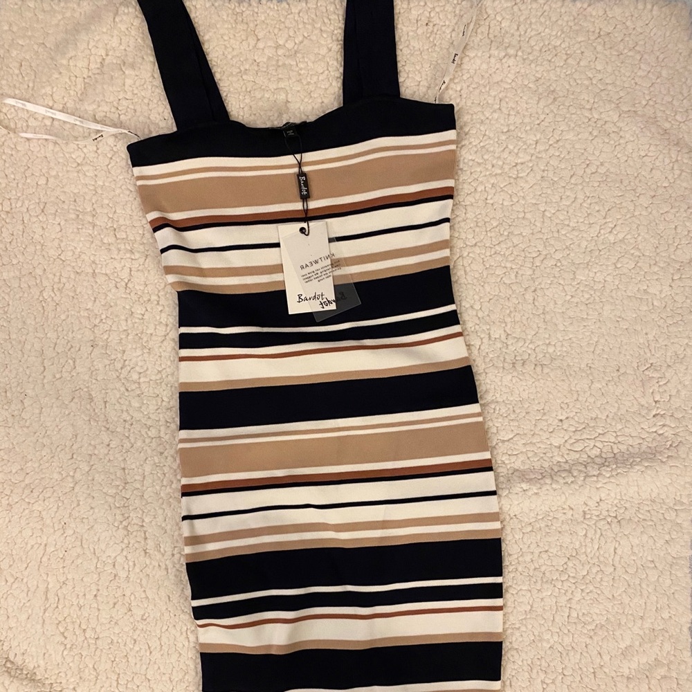 Bardot Midi Navy Bodycon Dress